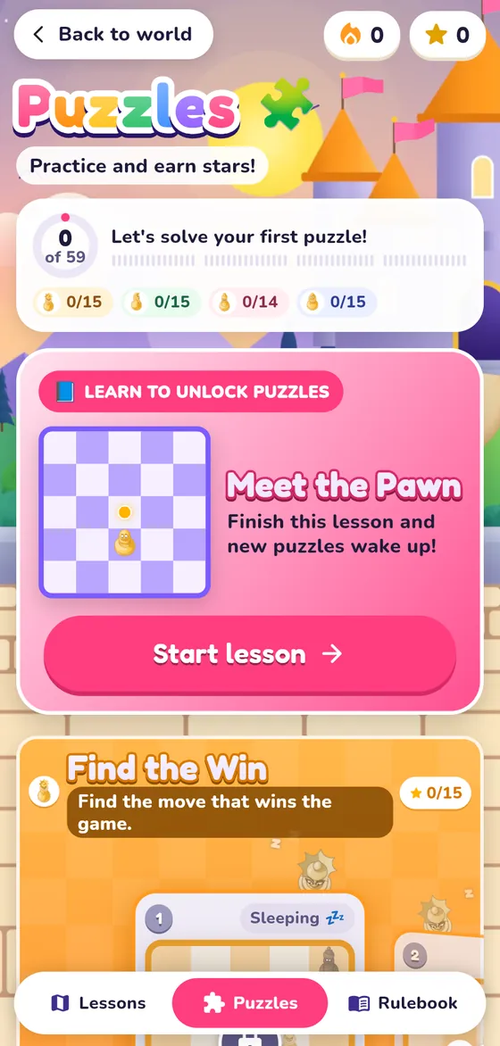 The puzzle treehouse in the app